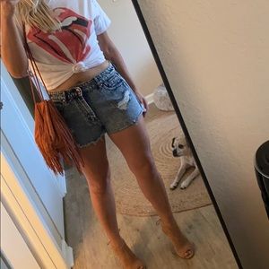 High waisted Jean shorts
